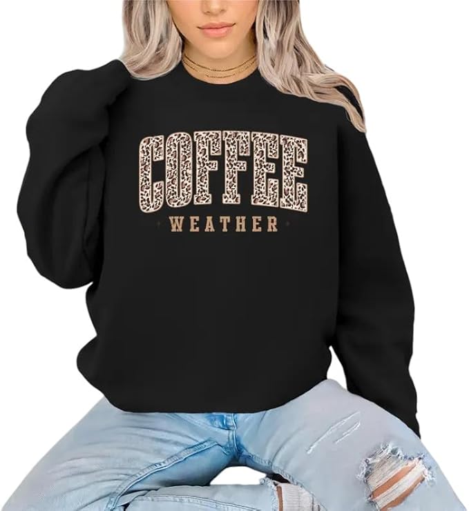 Coffee Weather Leopard Print Sweatshirt