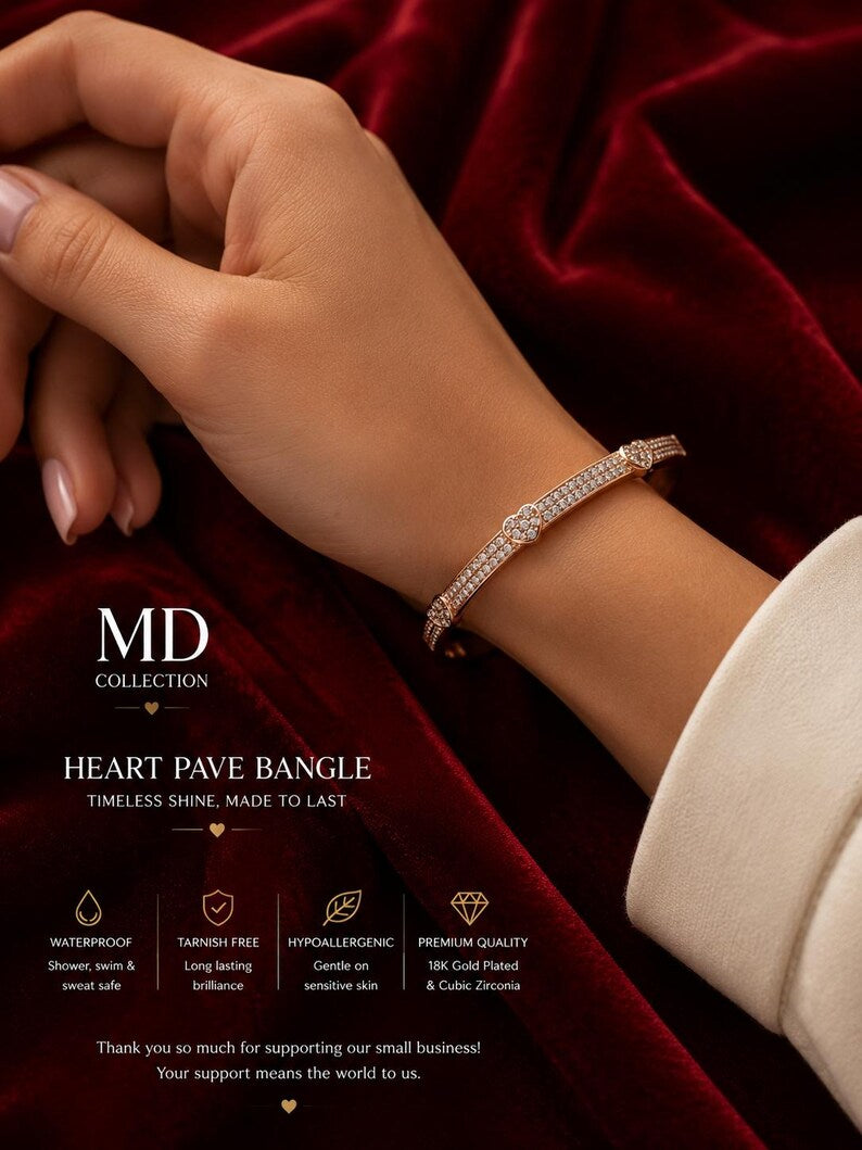 Heart Bangle Bracelet
