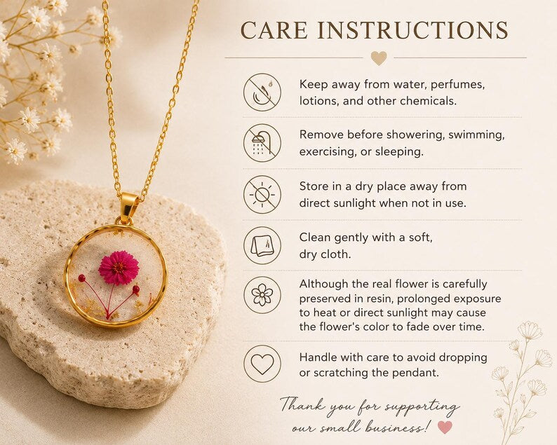 Real Pressed Flower Necklace