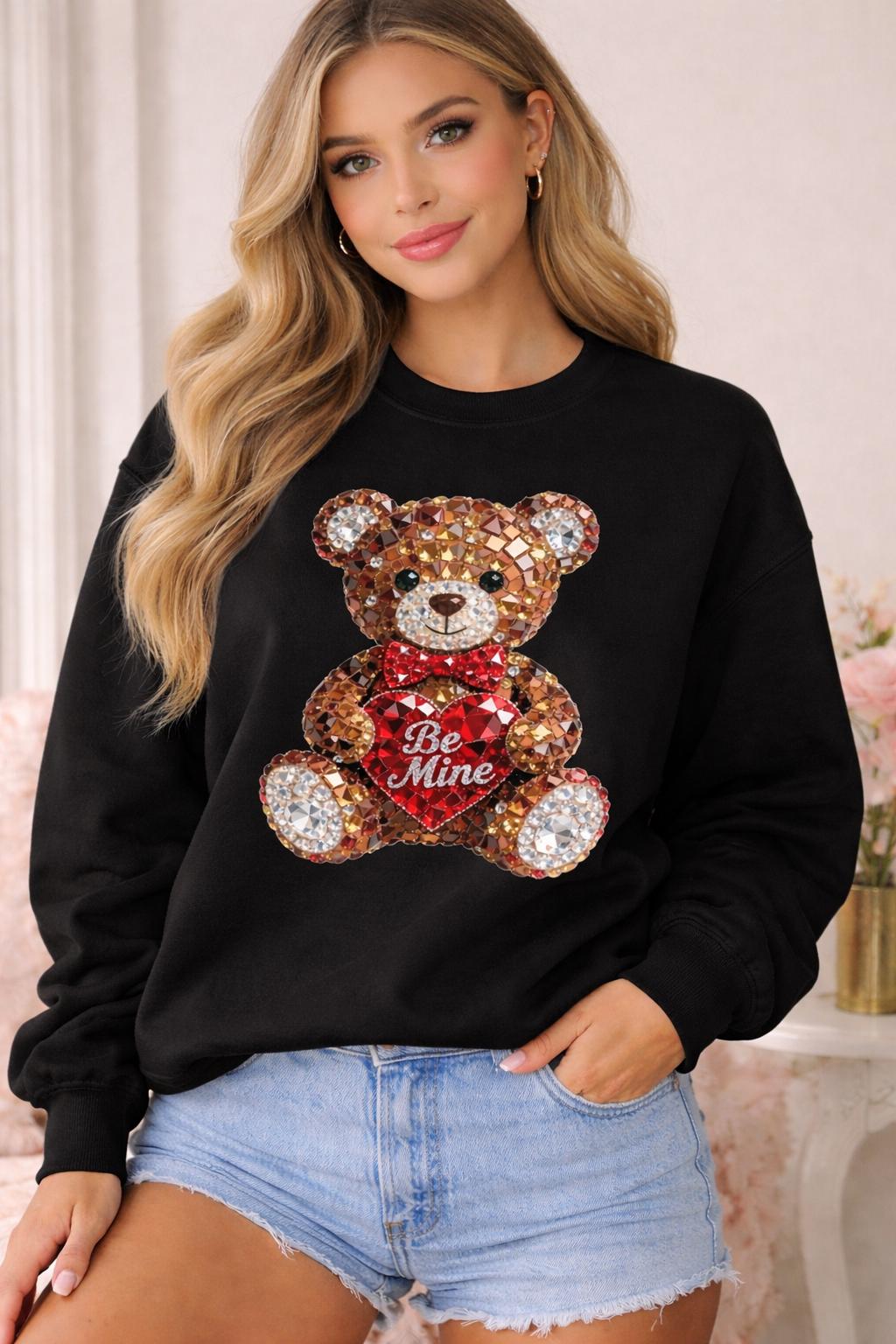 Rhinestone Teddy Bear Sweatshirt