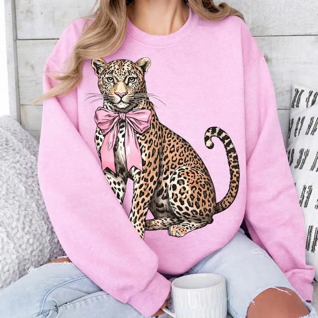 Leopard Bow Sweatshirt
