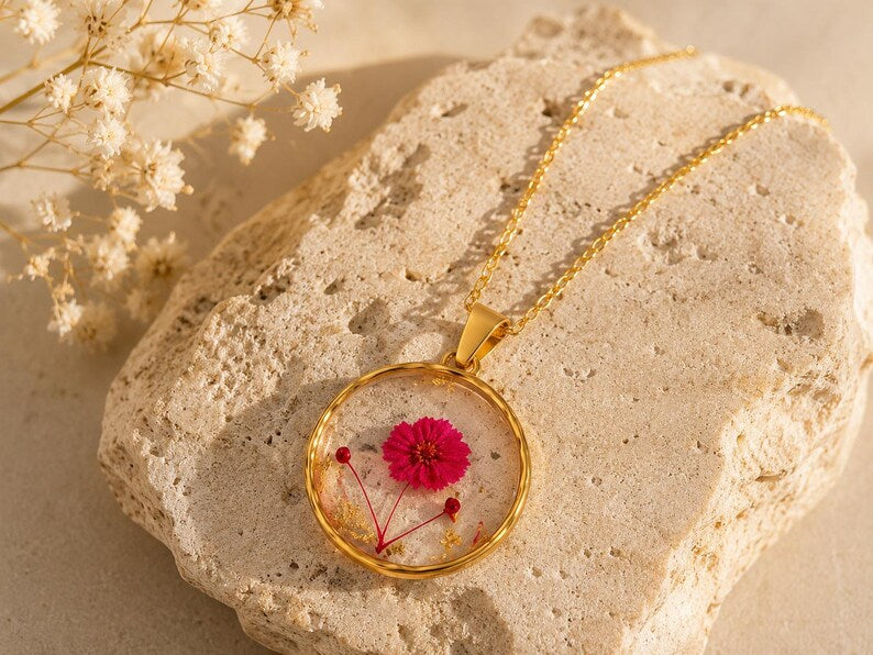 Real Pressed Flower Necklace