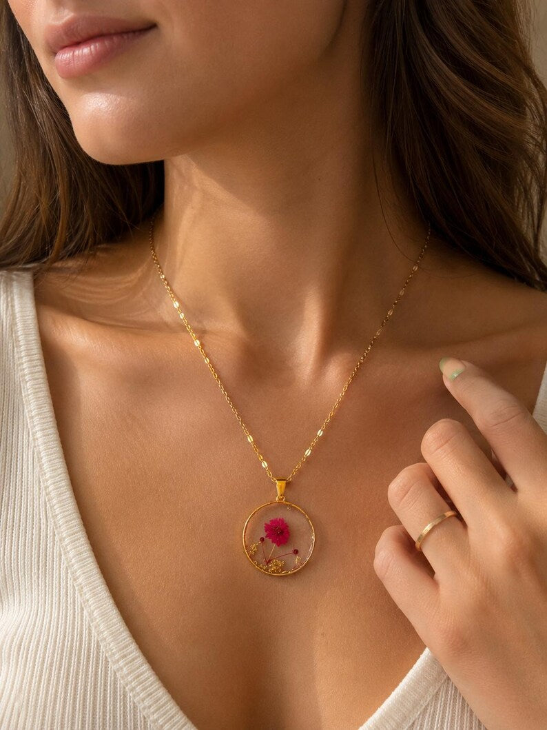 Real Pressed Flower Necklace