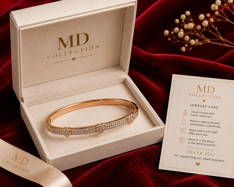 Heart Bangle Bracelet