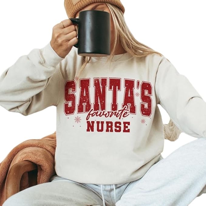 Santa’s Favorite Nurse Christmas Sweatshirt