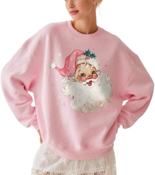 Pink Santa Christmas Sweatshirt