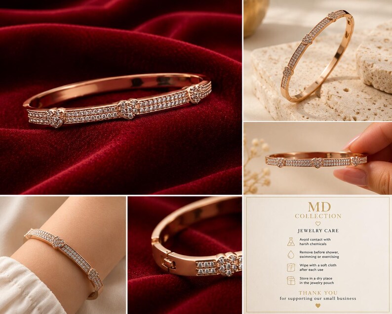 Heart Bangle Bracelet