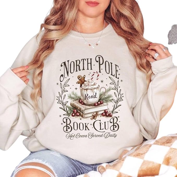 North Pole Book Club Christmas Sweatshirt