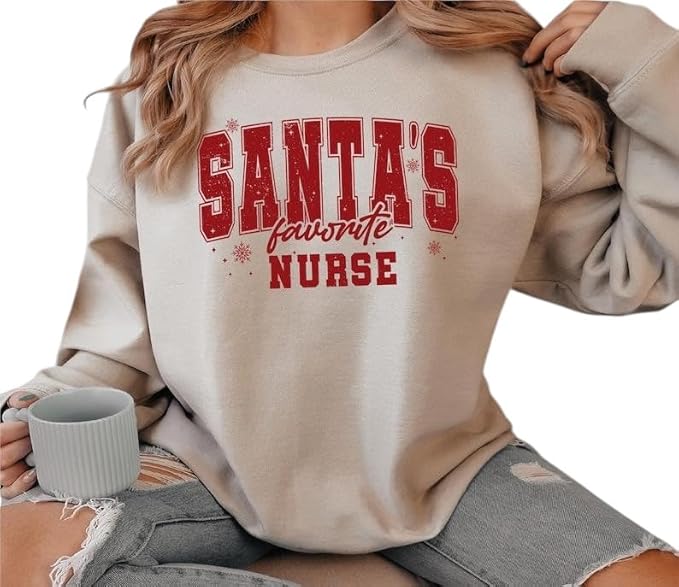 Santa’s Favorite Nurse Christmas Sweatshirt