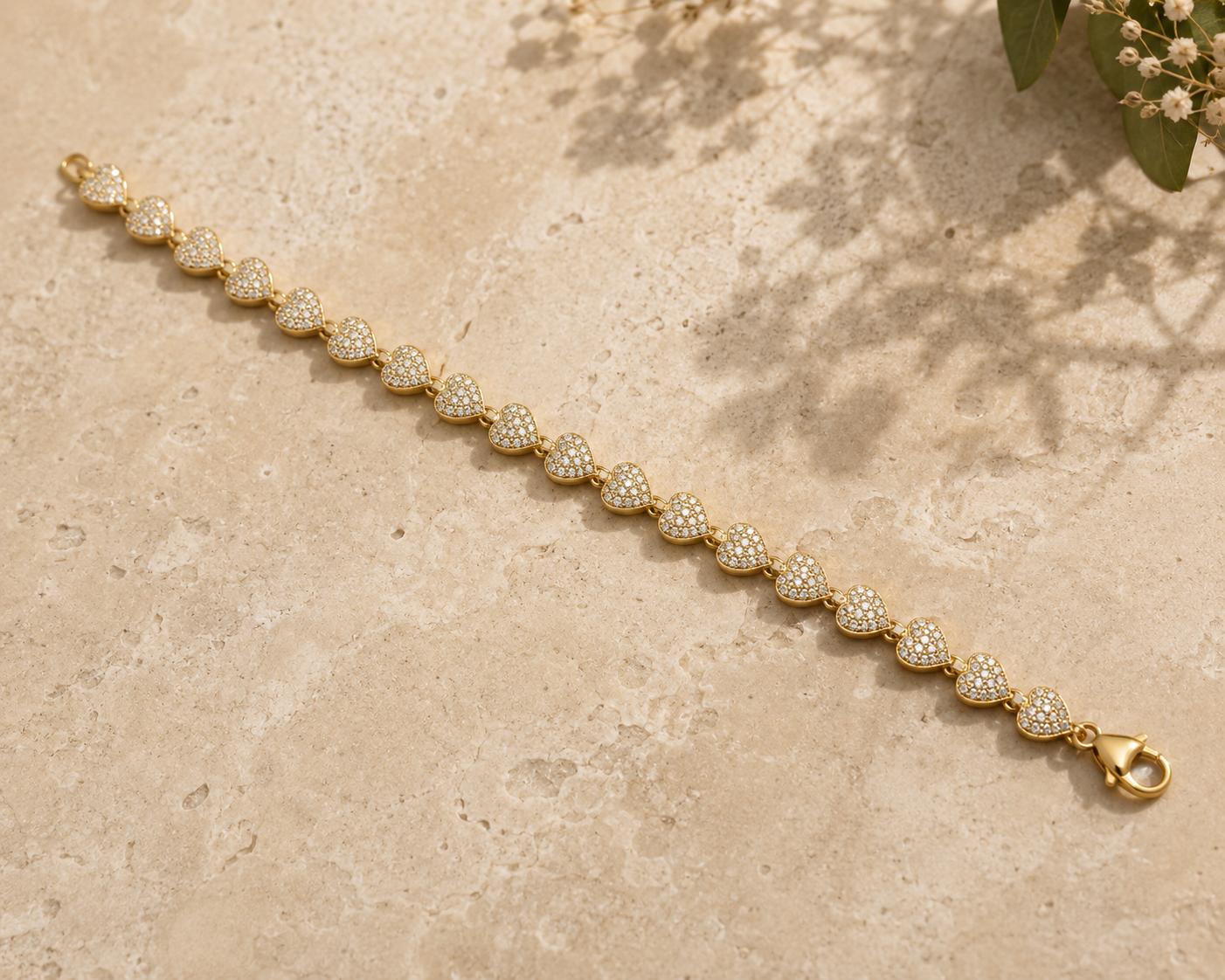 Luxury Heart Tennis Bracelet