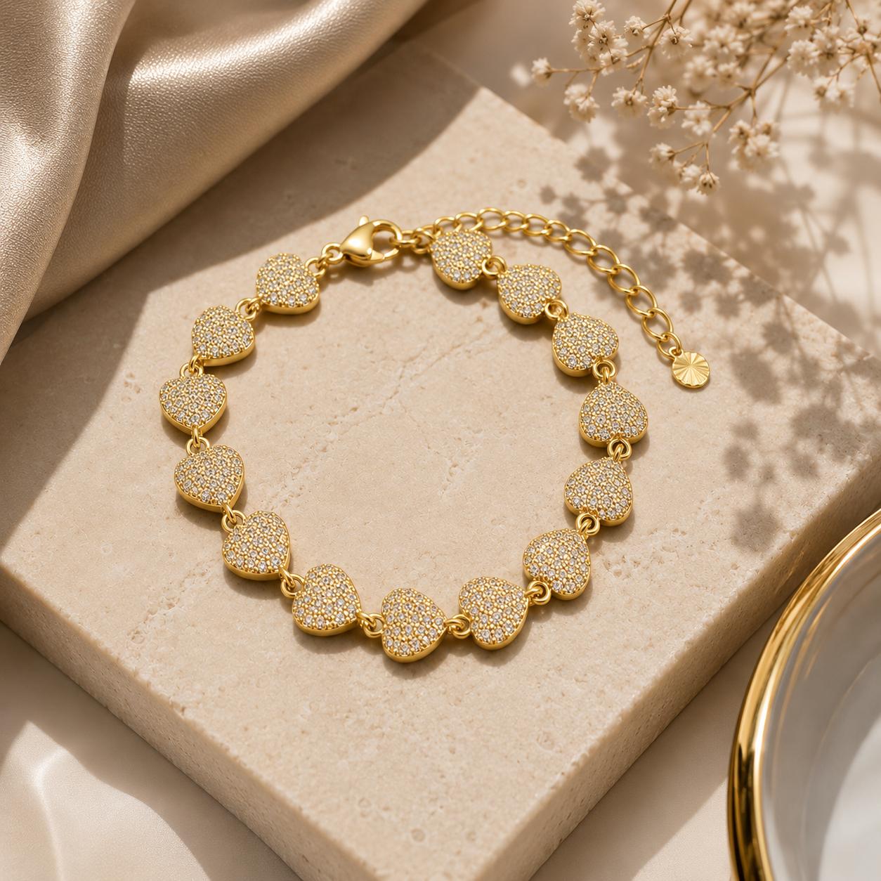 Luxury Heart Tennis Bracelet