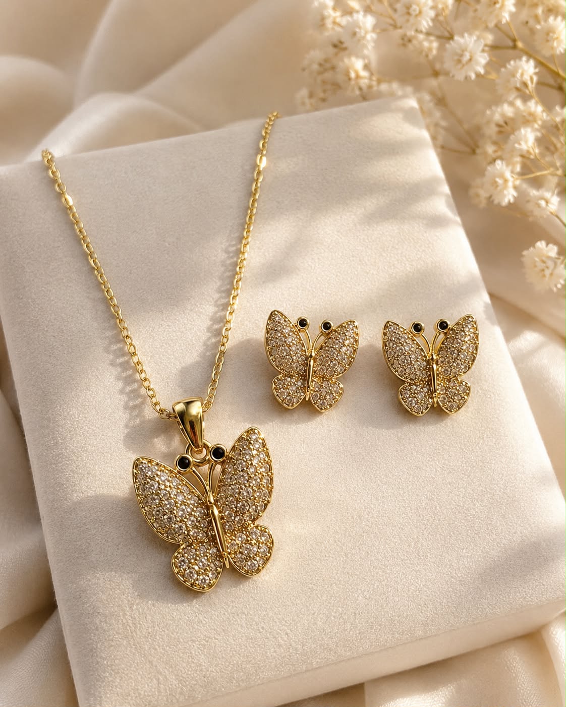 Butterfly Jewelry Set Gold