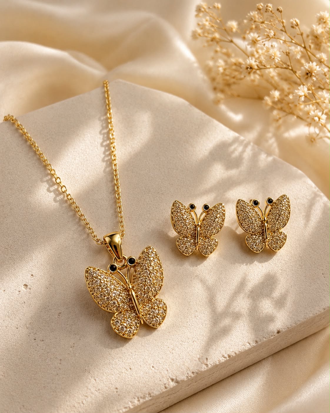 Butterfly Jewelry Set Gold