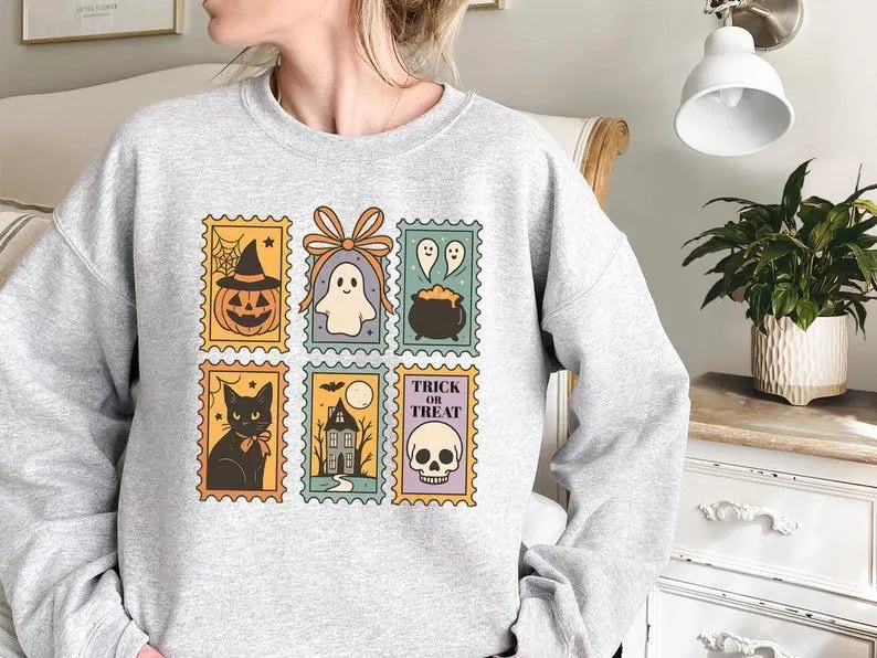 Vintage Halloween Stamps Sweatshirt