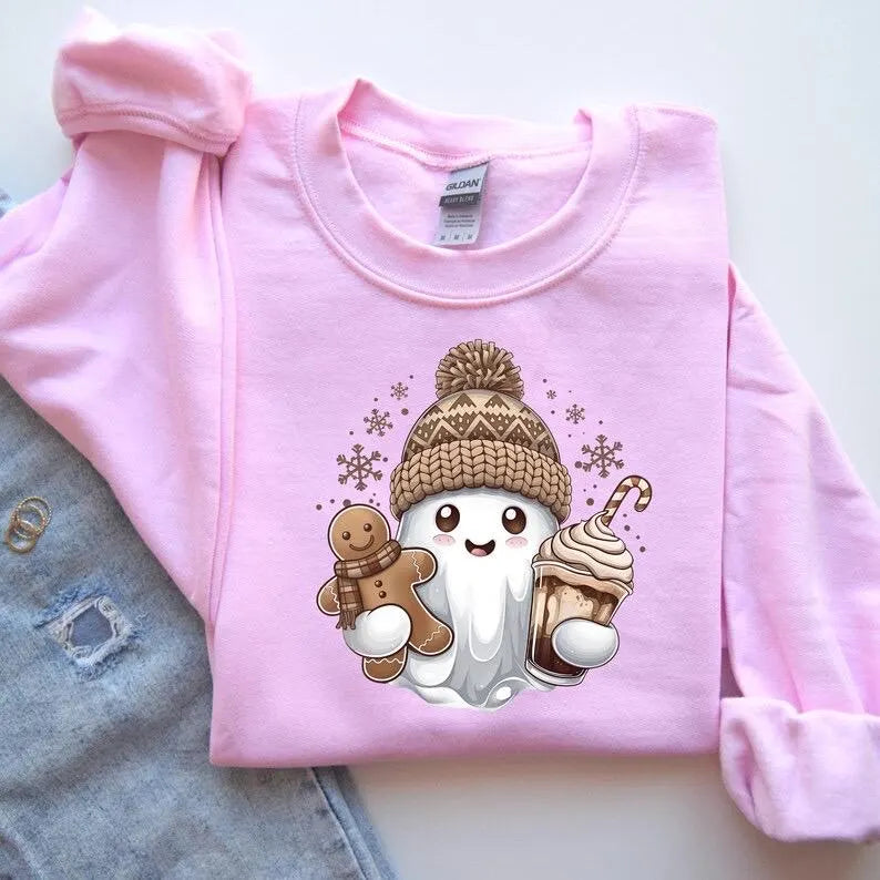 Gingerbread & Hot Chocolate Ghost Sweatshirt