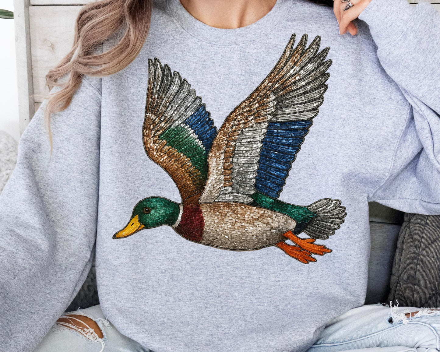 Rhinestone Duck Sweatshirt