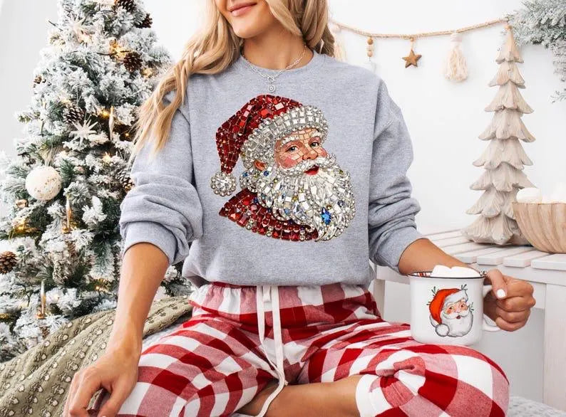 Sparkly Santa Sweatshirt