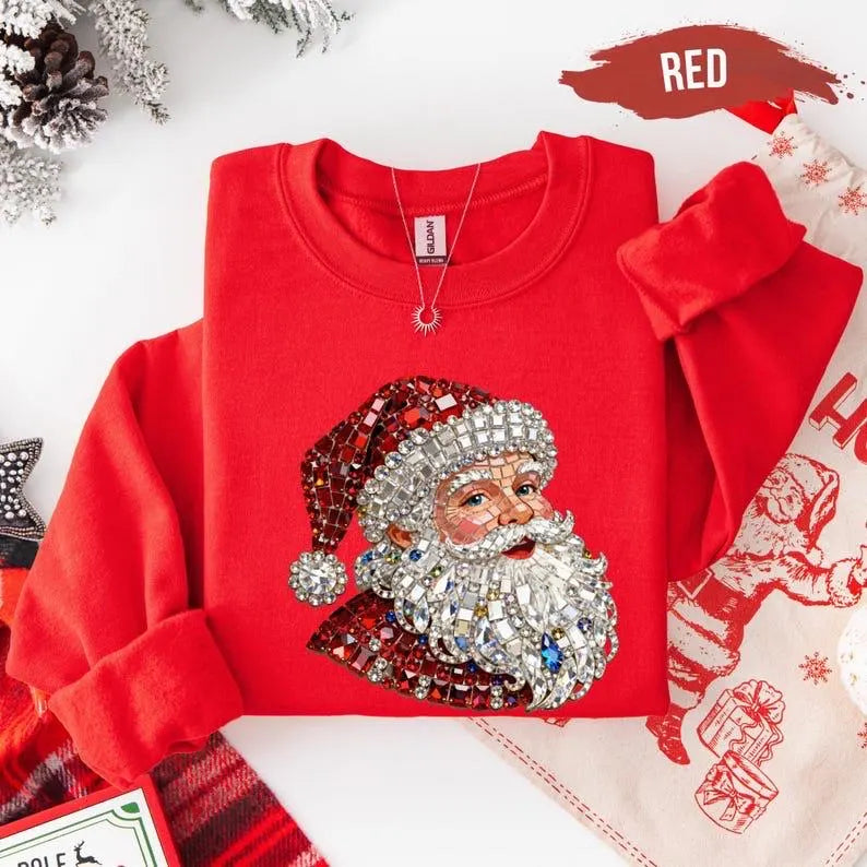 Sparkly Santa Sweatshirt
