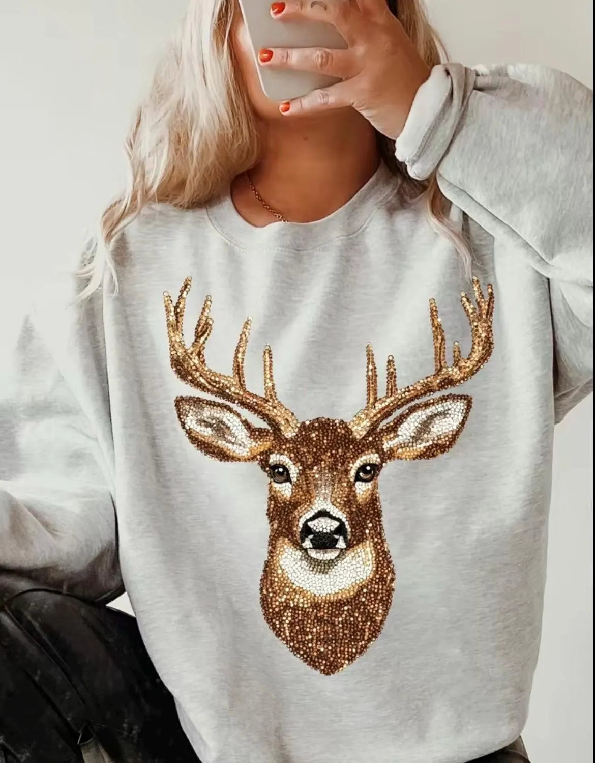 Rhinestone Deer Sweatshirt