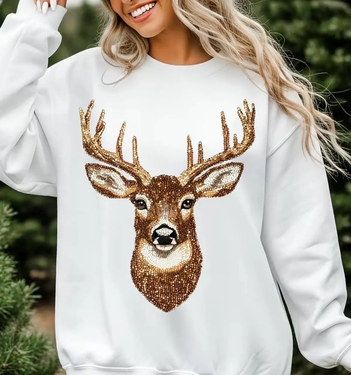 Rhinestone Deer Sweatshirt