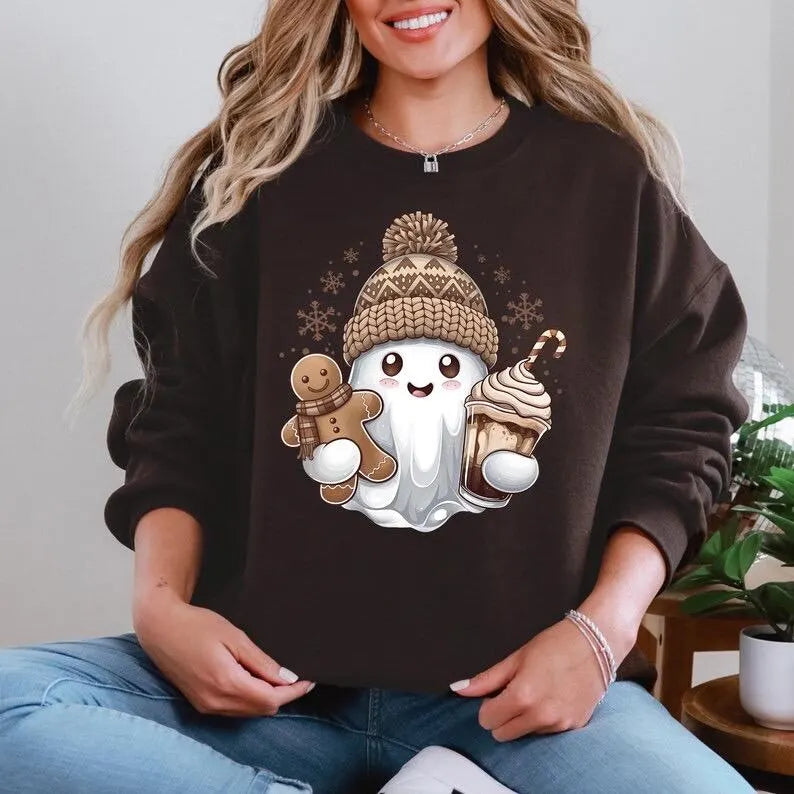 Gingerbread & Hot Chocolate Ghost Sweatshirt