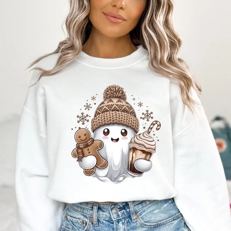 Gingerbread & Hot Chocolate Ghost Sweatshirt