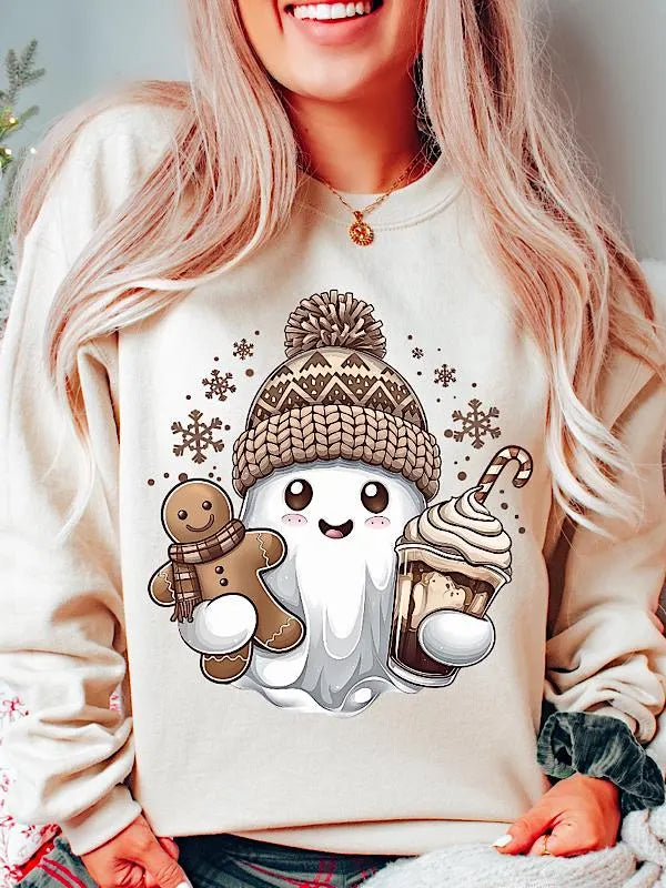 Gingerbread & Hot Chocolate Ghost Sweatshirt