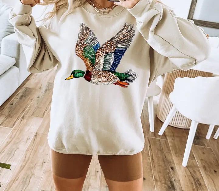 Rhinestone Duck Sweatshirt