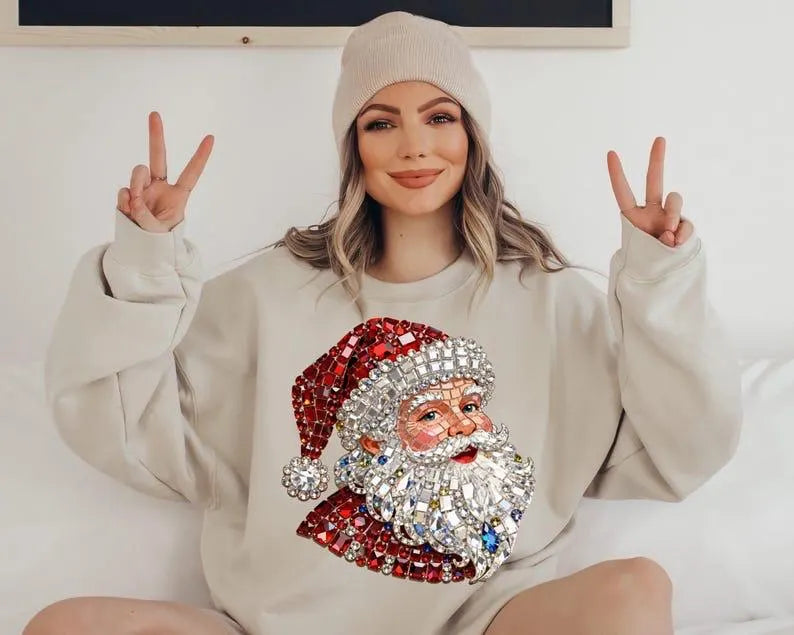 Sparkly Santa Sweatshirt