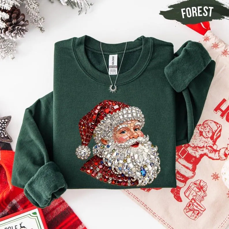 Sparkly Santa Sweatshirt