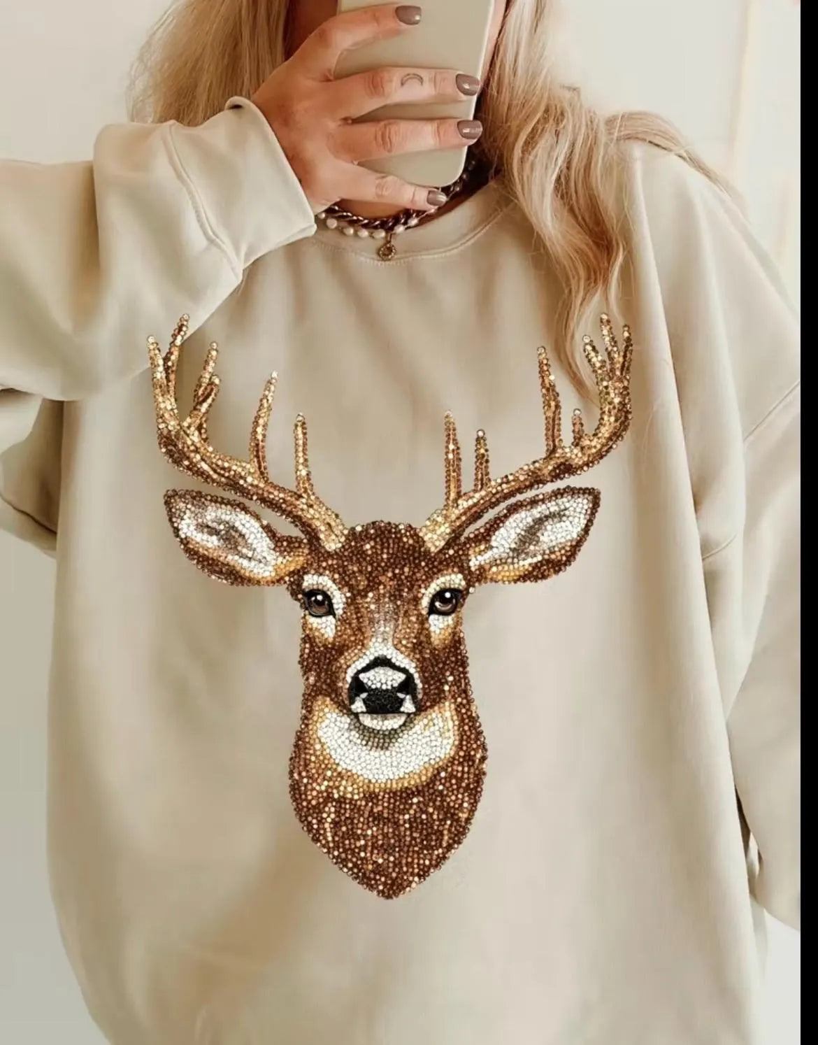 Rhinestone Deer Sweatshirt