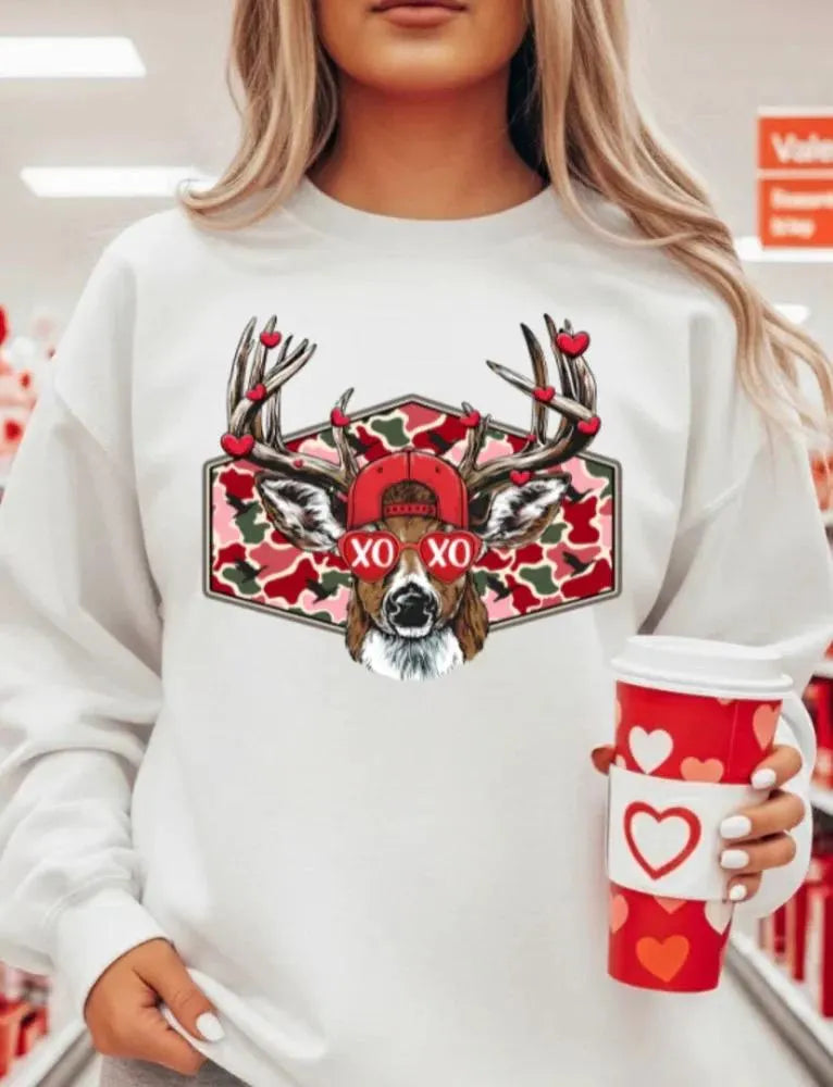 Valentine Deer XO XO Sweatshirt