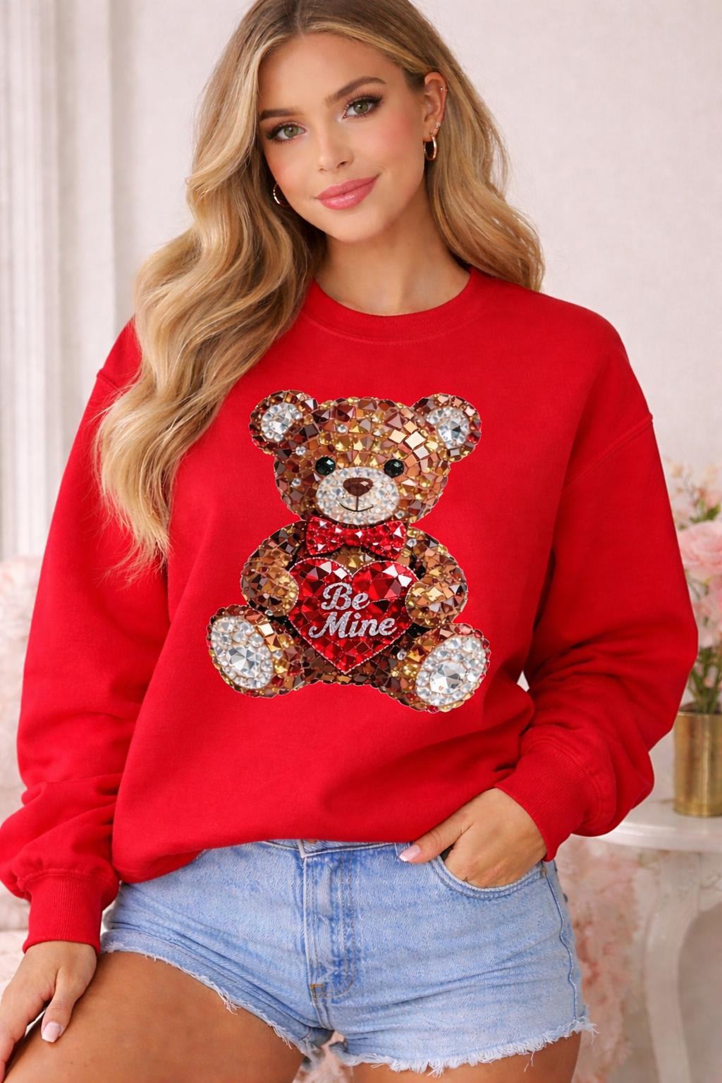 Rhinestone Teddy Bear Sweatshirt