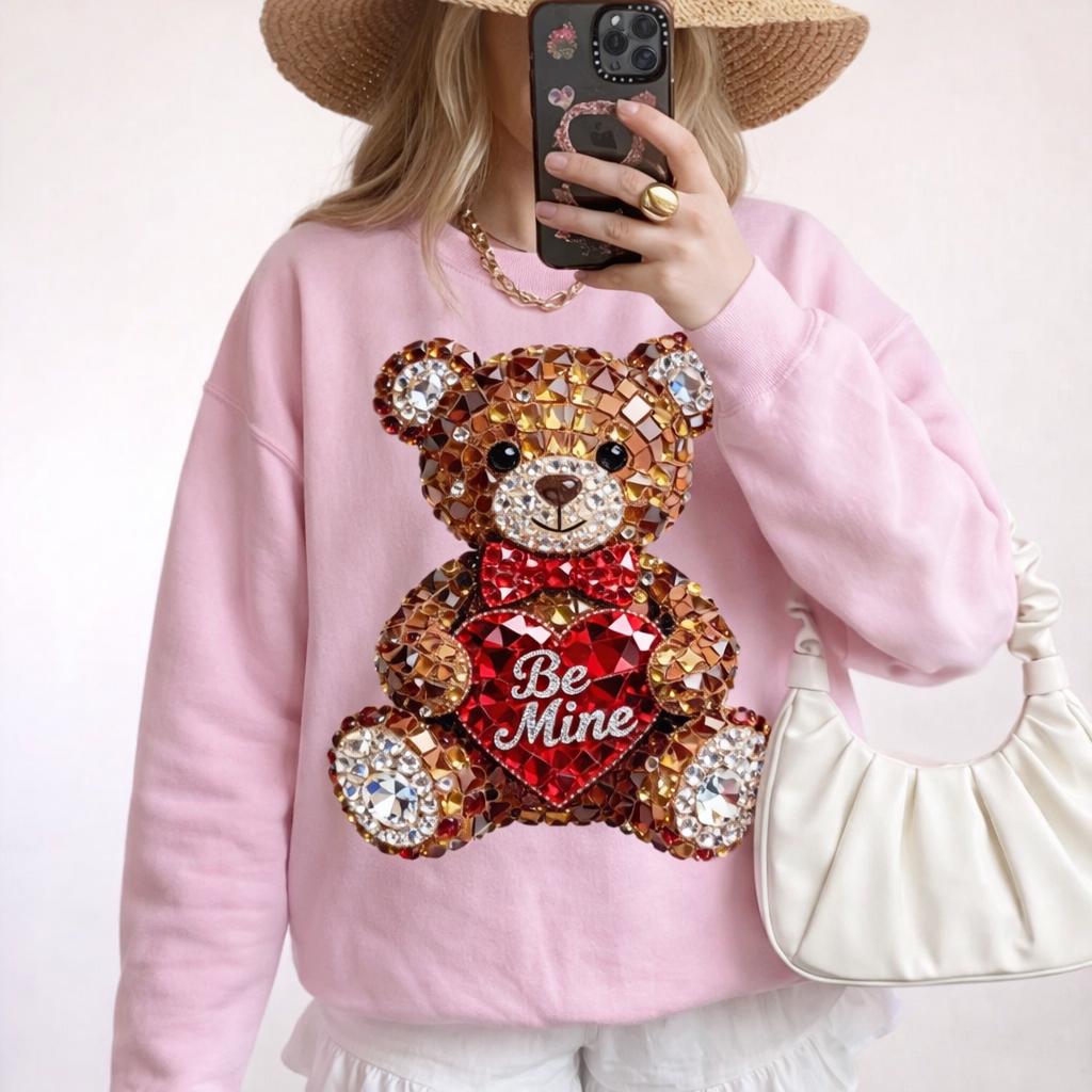 Rhinestone Teddy Bear Sweatshirt