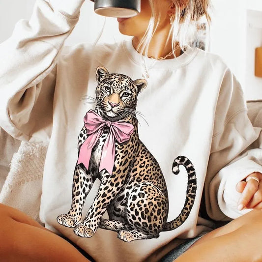 Leopard Bow Sweatshirt