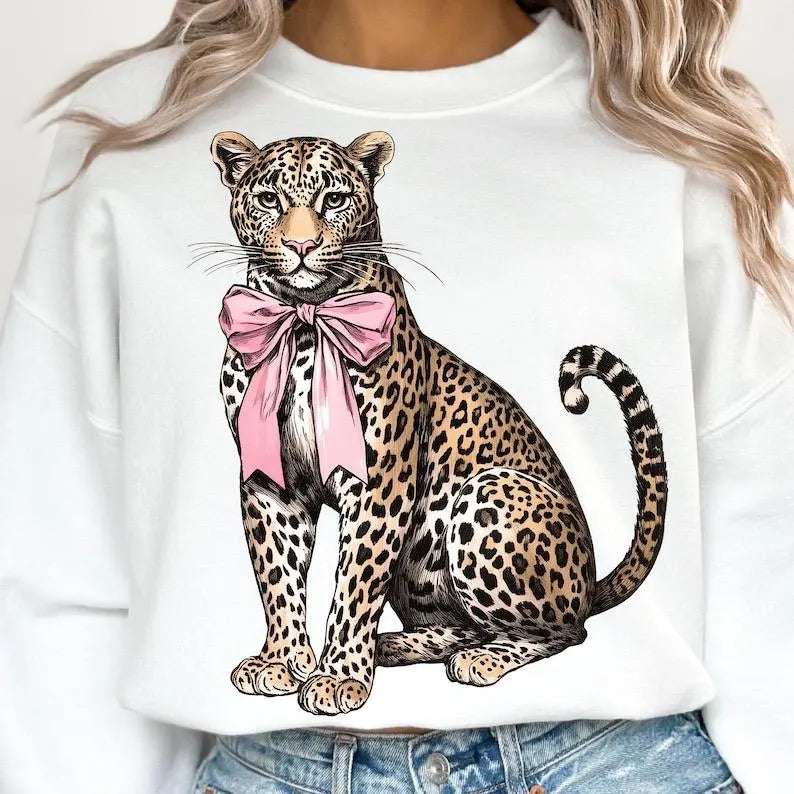 Leopard Bow Sweatshirt