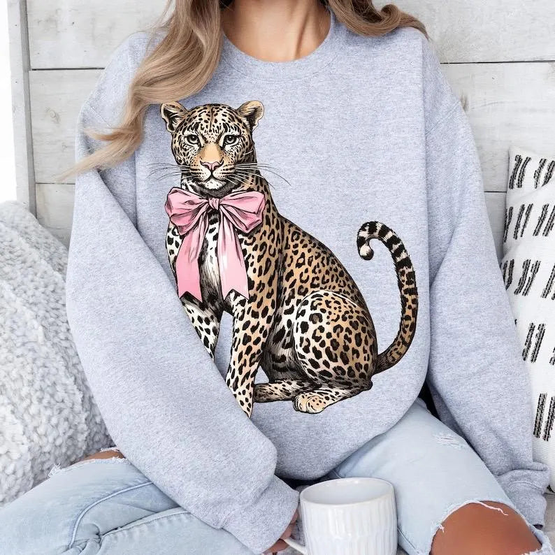 Leopard Bow Sweatshirt