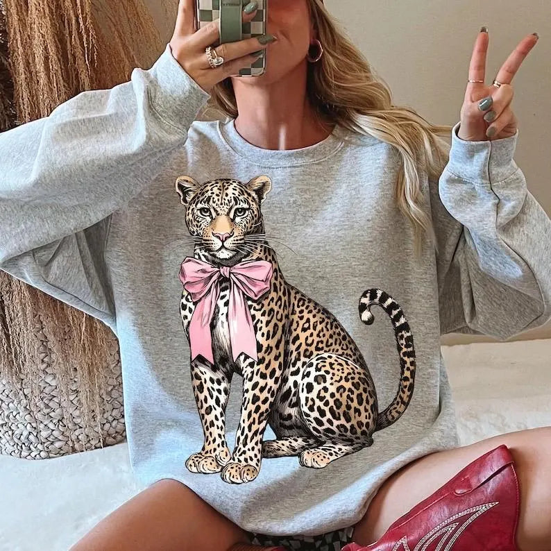 Leopard Bow Sweatshirt
