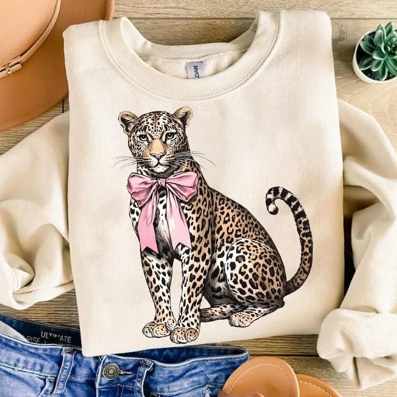 Leopard Bow Sweatshirt