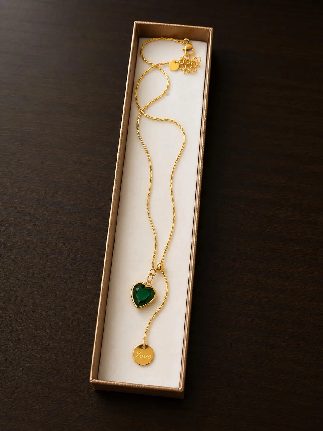 Emerald Green Heart Necklace