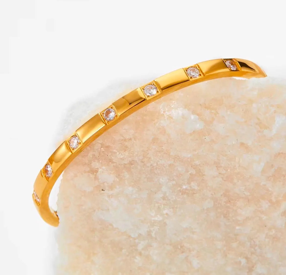 Gold Crystal Bangle Bracelet