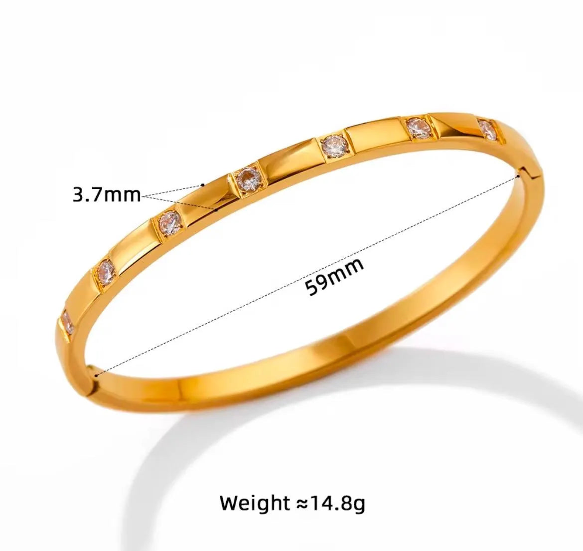Gold Crystal Bangle Bracelet