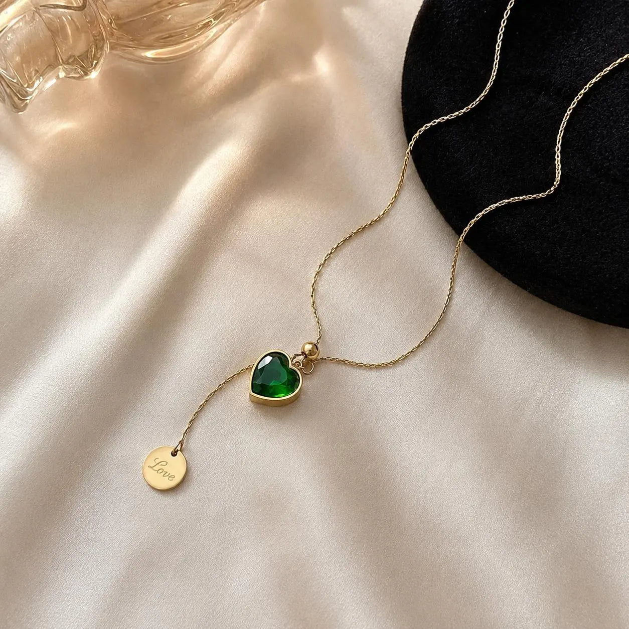 Emerald Green Heart Necklace