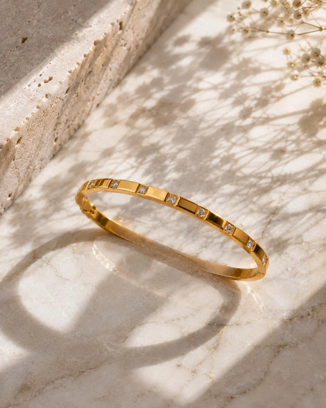 Gold Crystal Bangle Bracelet